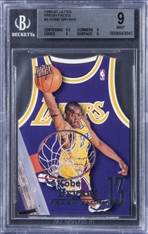 1996-97 Ultra Fresh Faces #3 Kobe Bryant Rookie Card - BGS MINT 9